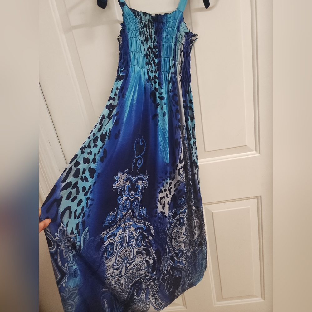 Blue Patterned Women's Dress